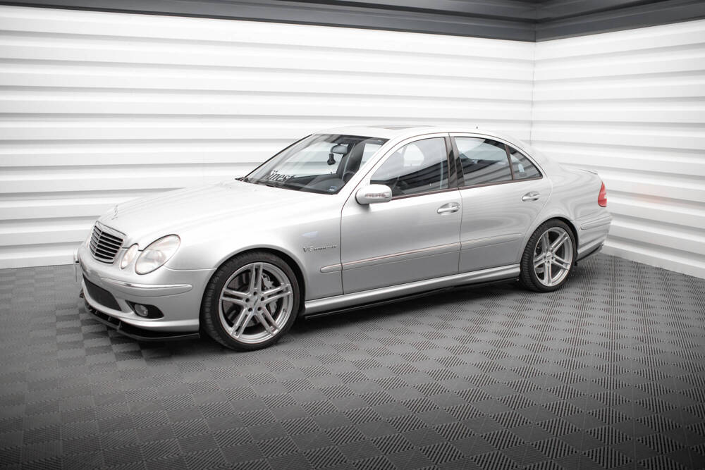 Zijskirts Mercedes E55 AMG W211 Maxton Glans Zwart