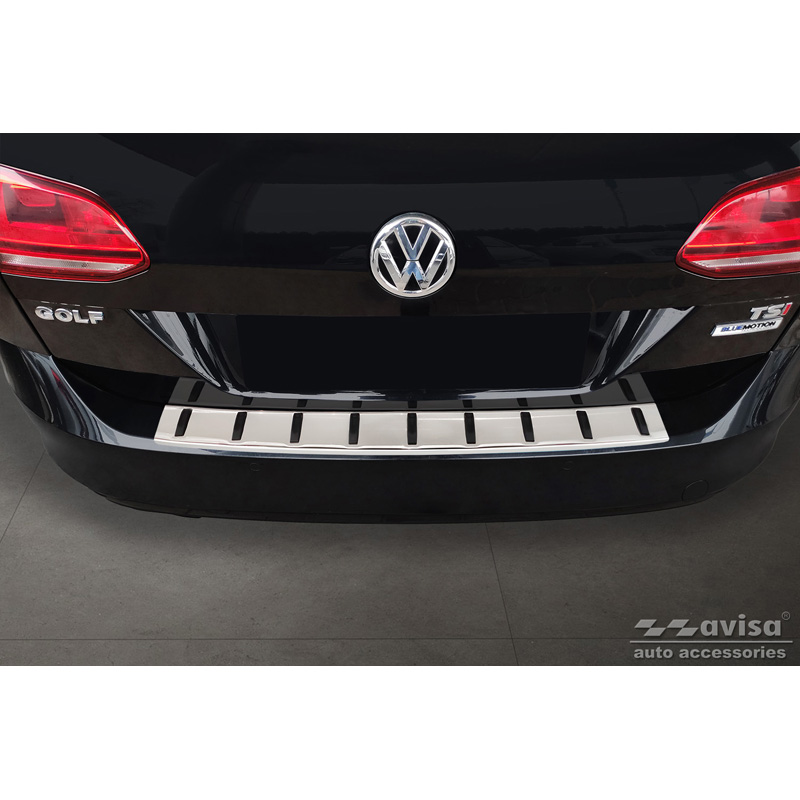 Protection de seuil arrière inox sur mesure pour Volkswagen Golf VII Variant incl. Alltrack 2012-2017 'STRONG EDITION'