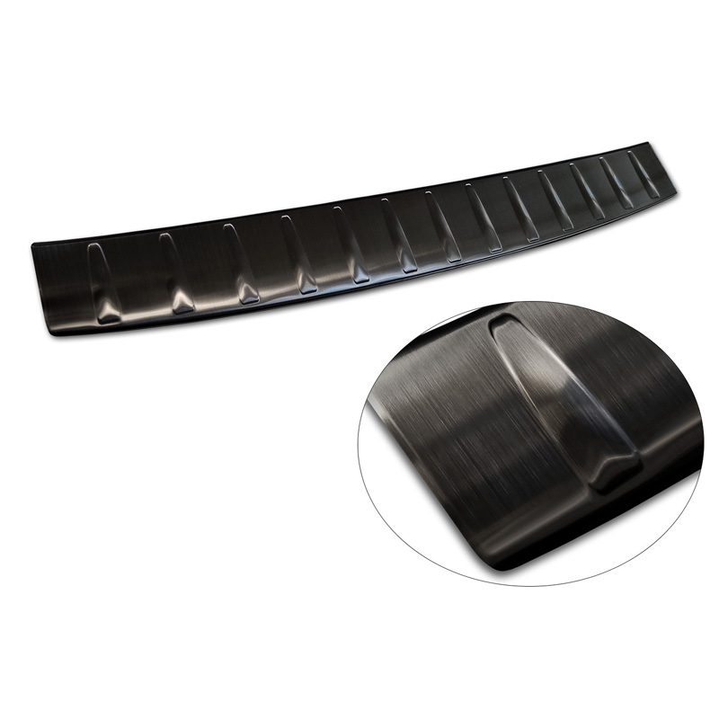 Protection de seuil arrière inox noir sur mesure pour Mercedes EQS SUV (X296) 2022- 'Ribs'