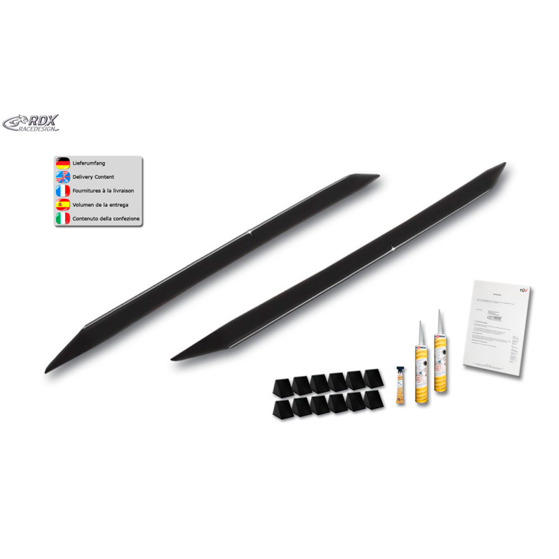 Jupes latérales 'Slim' sur mesure pour Seat Altea 5P 2004- incl. XL (ABS noir luisant)