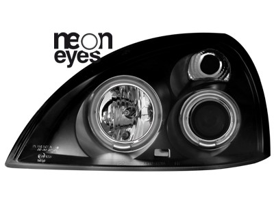 Phares Renault Clio 3 01-05 Angel Eyes CCFL Black