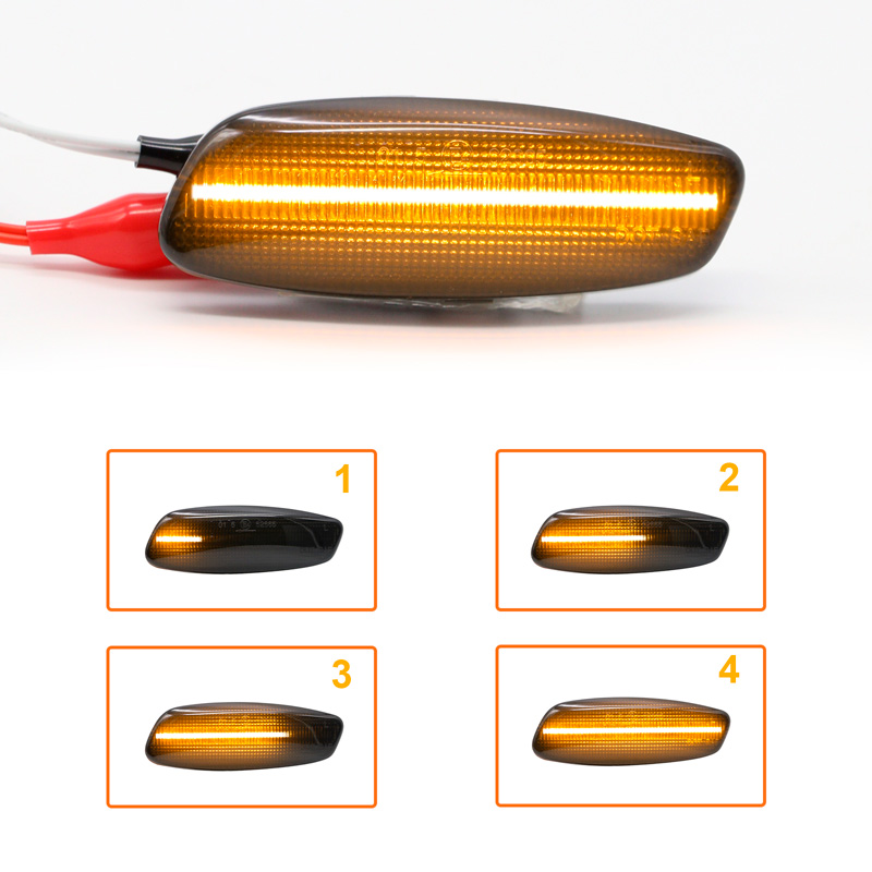 Set de Clignotants Latéraux LED sur mesure pour Peugeot divers modèles - Fumée - incl. Feux Dynamiques