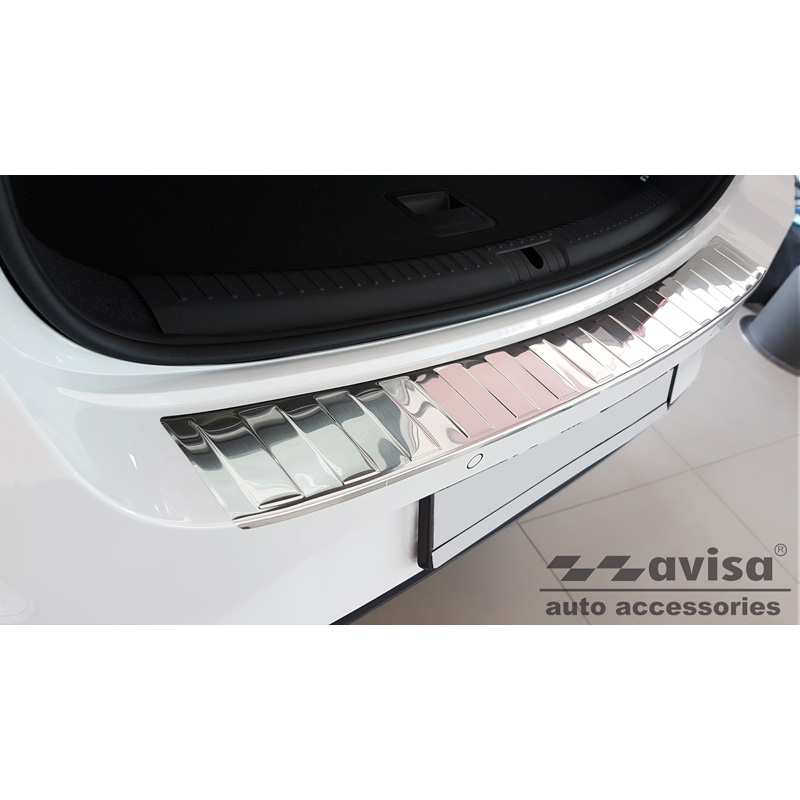 Protection de seuil arrière inox sur mesure pour Seat Leon IV ST Sportstourer incl. FR & Cupra Leon Sportstourer 2020-2024 & FL 2024- 'Ribs'