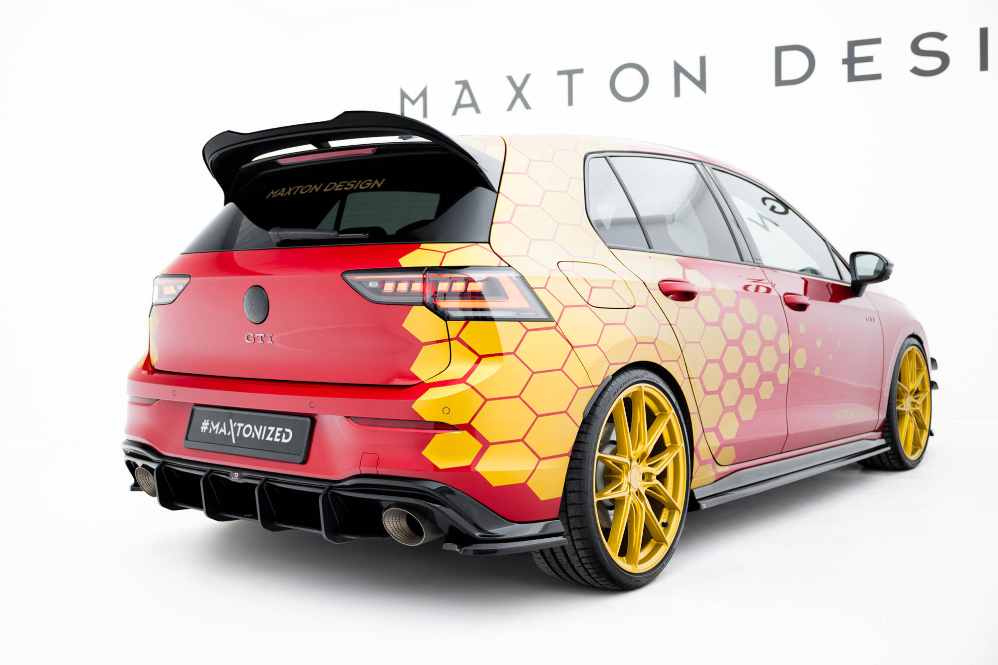 Street Pro Achter Diffuser V.1 Volkswagen Golf GTI Clubsport MK8 Facelift Maxton Glanzend zwart