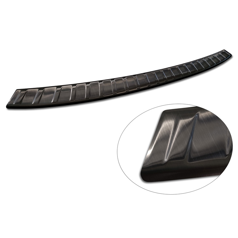 Protection de seuil arrière inox noir sur mesure pour BMW X3 G01 Paquet M 2017-2021 & Facelift 2021- Incl. M Competition 2019-2021 'Ribs'