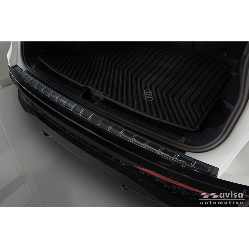 Avisa Protection de seuil arrière inox noir sur mesure pour Audi Q5 (GUB) 2025- 'Ribs'