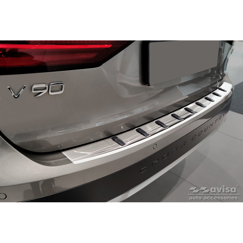 Protection de seuil arrière inox sur mesure pour Volvo V90 II 2016- (incl. Cross Country) 'STRONG EDITION'