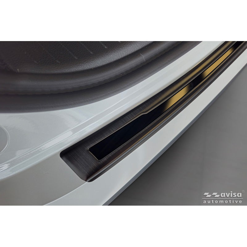 Avisa Protection de Seuil de Coffre Acier Inox Shadow Premium sur mesure pour Nissan Qashqai III (J12) 2021-2024 & Facelift 2024- - Noir / Noir Brillant