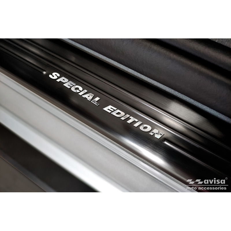 Seuils de portes inoxydable noir sur mesure pourSkoda Enyaq iV 2020- - 'Special Edition' - 4-pièces