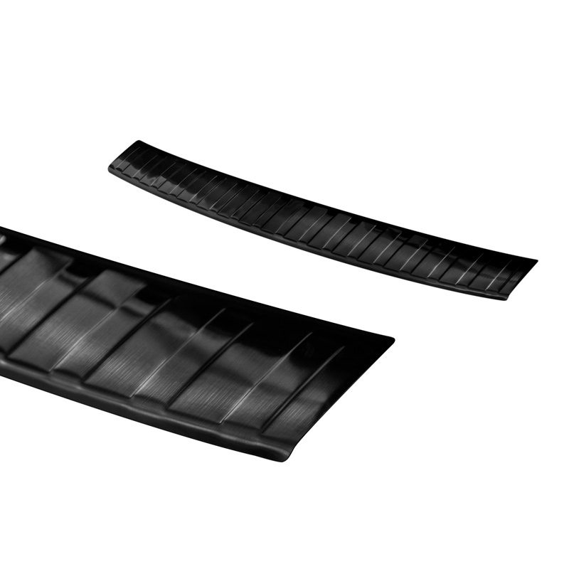Protection de seuil arrière inox noir sur mesure pour Fiat Tipo Sedan 2016-2020 & FL 2020- 'Ribs'