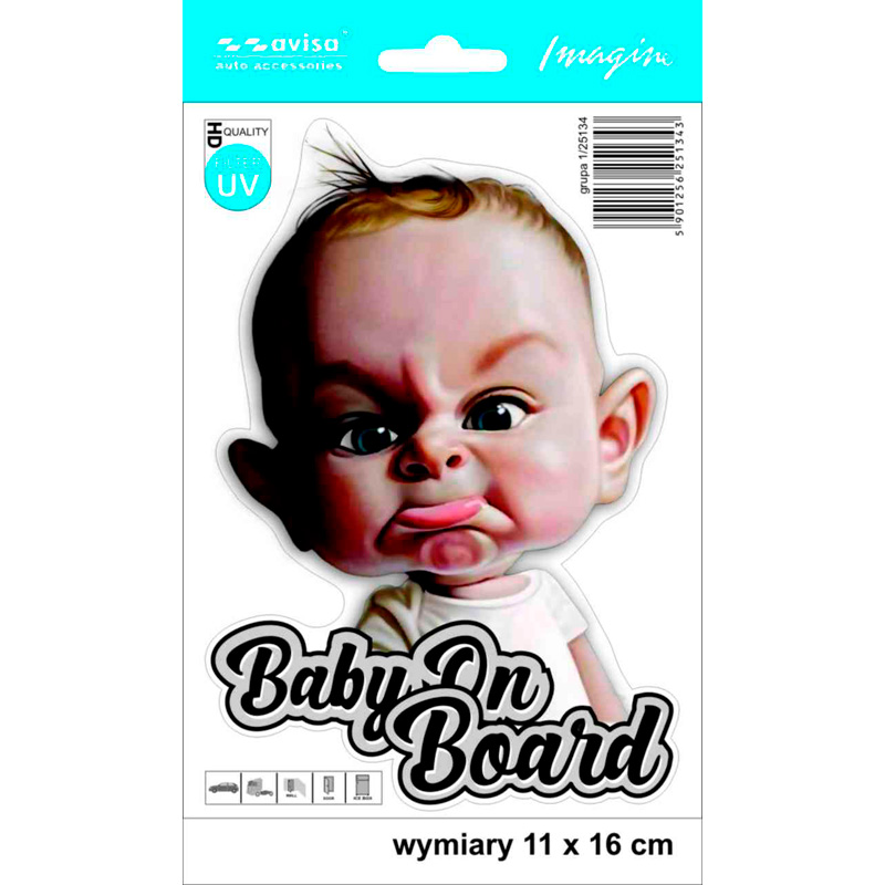 Autocollant AutoTattoo Baby On Board - 11x16cm