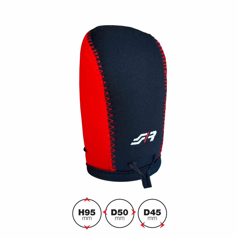 Simoni Racing Housse pour Pommeau de Vitesse Universal - Noir/Rouge + Logo