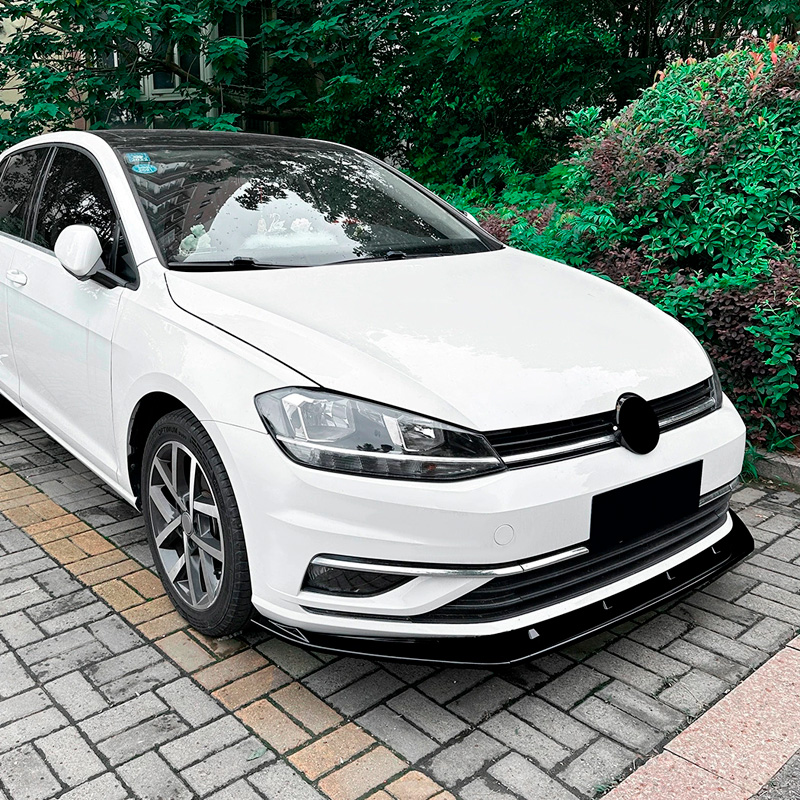 Spoiler avant sur mesure pour Volkswagen Golf VII (7.5) 2017-2019 excl. GTi/GTD/R/R-Line (ABS Noir luisant)