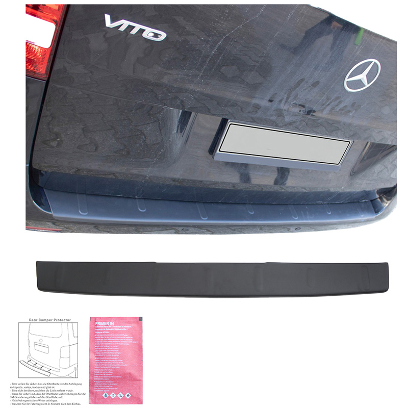 Protection de seuil arrière sur mesure pour Mercedes Vito W447 2014- - Noir mat