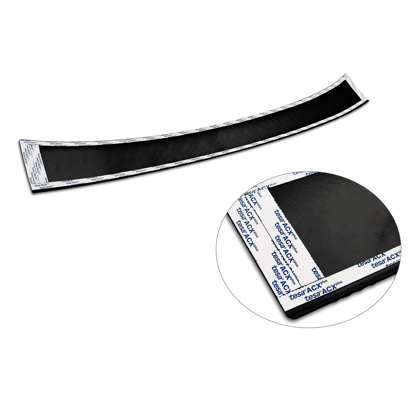 Protection de seuil arrière en aluminium noir mat sur mesure pour Citroën Berlingo (Multispace) & Peugeot Partner 2008-2015 & 2015-2018 & 2018- & Peugeot Rifter 2018- & Opel Combo E 2018- & Toyota Proace City/Verso 2019- & Fiat Doblo 2022- 'Riffled Pla