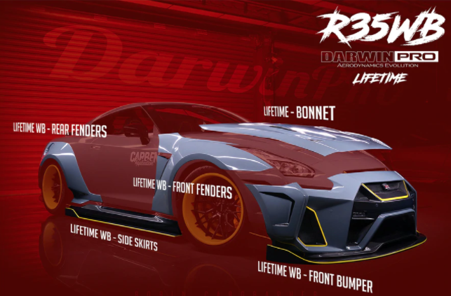 Nissan GTR R35 CBA/DBA/EBA BKSSII Style Deels Carbon Fiber Full Wide Body Kit 2008-2020