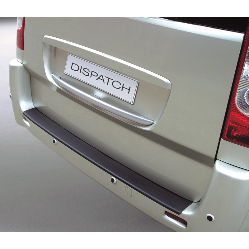 Protection de seuil arrière (ABS) sur mesure pour Citroën Jumpy(Dispatch)/Peugeot Expert/Fiat Scudo 2007-2016 (pour pare-chocs avec peinture) Noir