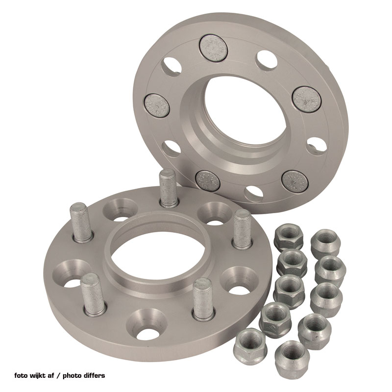 H&R Set des espaceurs de roues Système-DRM 50mm par essieu - Cartouche de boulon 5x112 - Moyeu 63,3mm - Taille de boulon M12x1,5 - sur mesure pour Ford