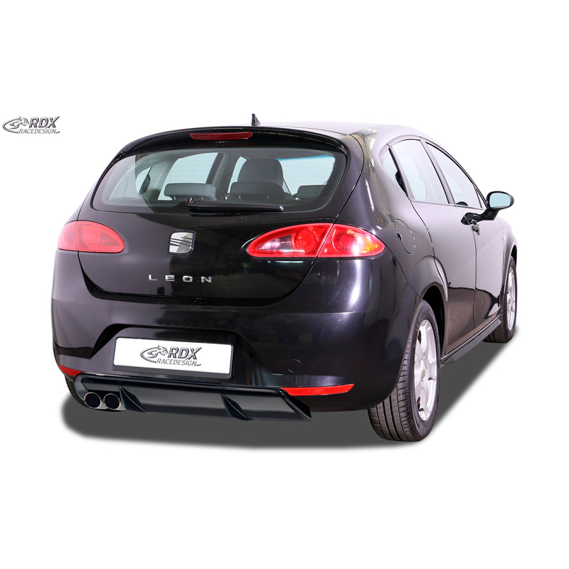 Jupe arrière 'Diffuseur' sur mesure pour Seat Leon 1P 2005-2008 excl. FR/Cupra (ABS noir luisant)