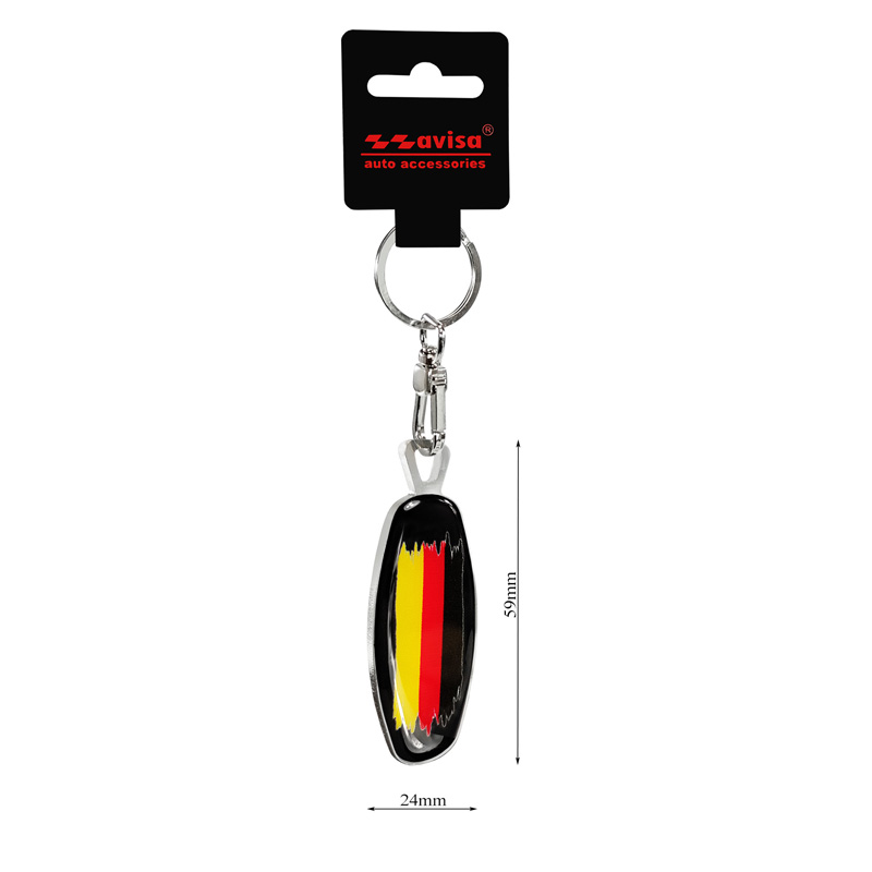 Porte-clés en acier inoxydable - Emblem/ Flag DE+PL