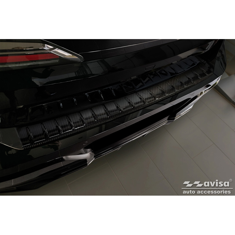 Protection de seuil arrière carboné 3D sur mesure pour BMW Série 7 G70 Sedan M-Paquet 2023-