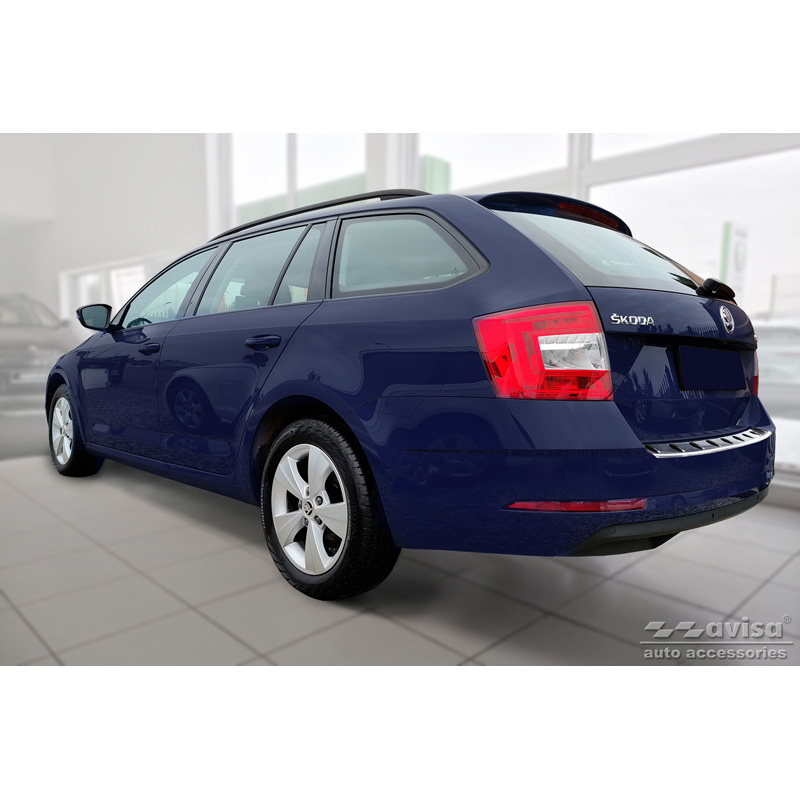 Protection de seuil arrière inox sur mesure pour Skoda Octavia III Combi Facelift 2017-2020 'STRONG EDITION'