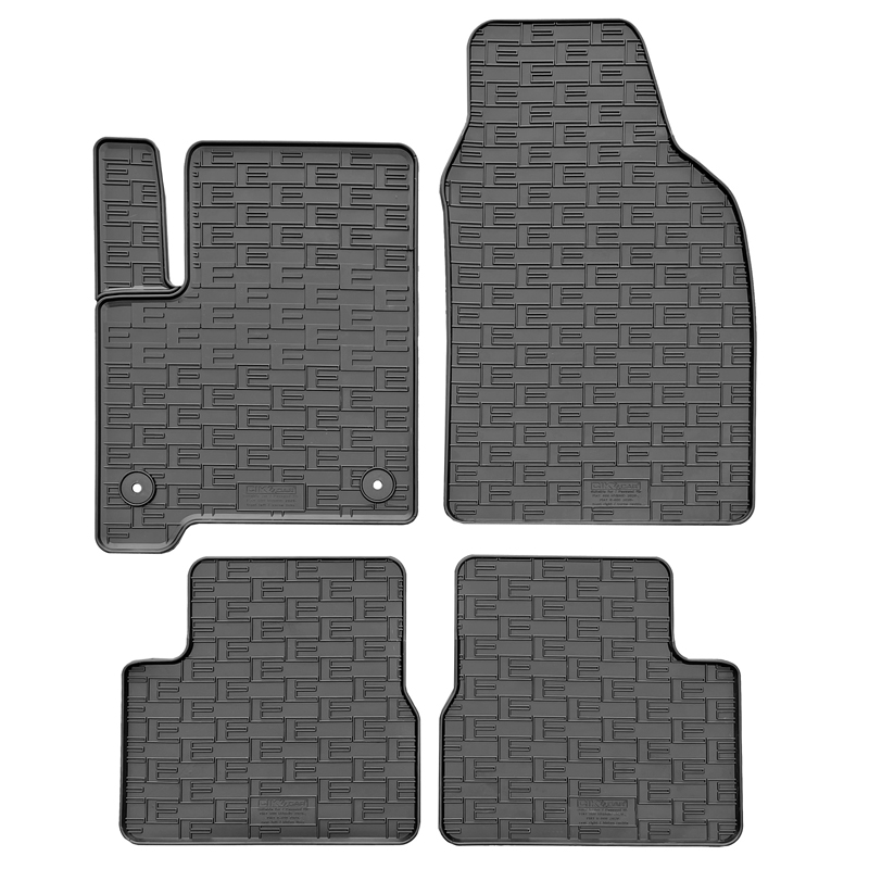 CIKCAR Set tapis de caoutchouc sur mesure pour Fiat 500 Hybrid 2026- (4-pièces + points de fixage)