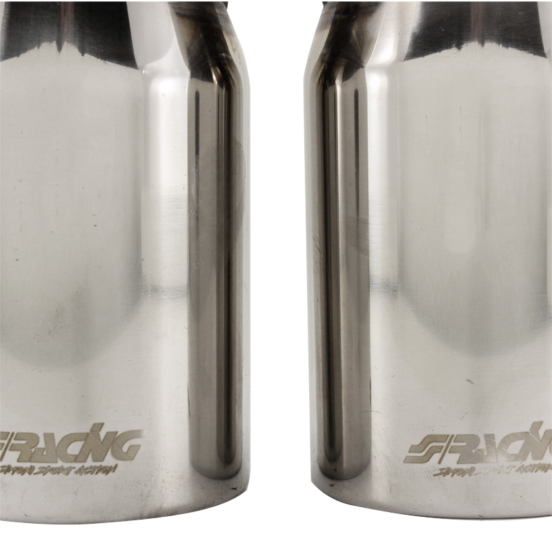 Simoni Racing Embout d'Échappement Rond Double Inox - Ø76xL230mm - Montage ->61mm