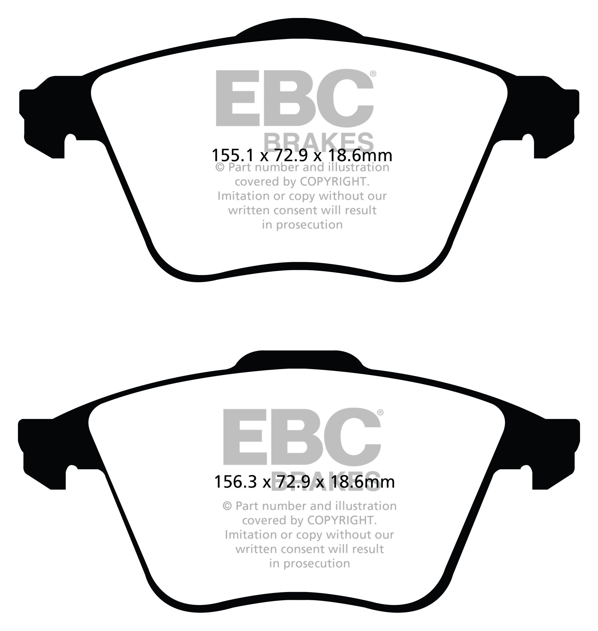 EBC Brakes VOLVO V50 2.4 TD 2006-.. Remblokken voorzijde greenst