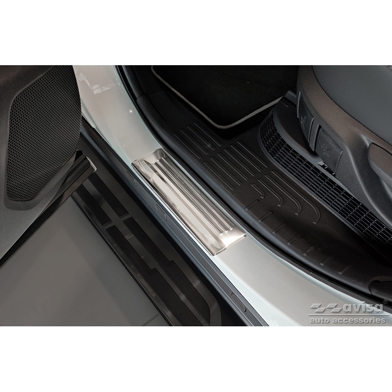 Seuils de portes inoxydable sur mesure pour Toyota Highlander XU70 2020- 'Hybrid' - 4-pièces