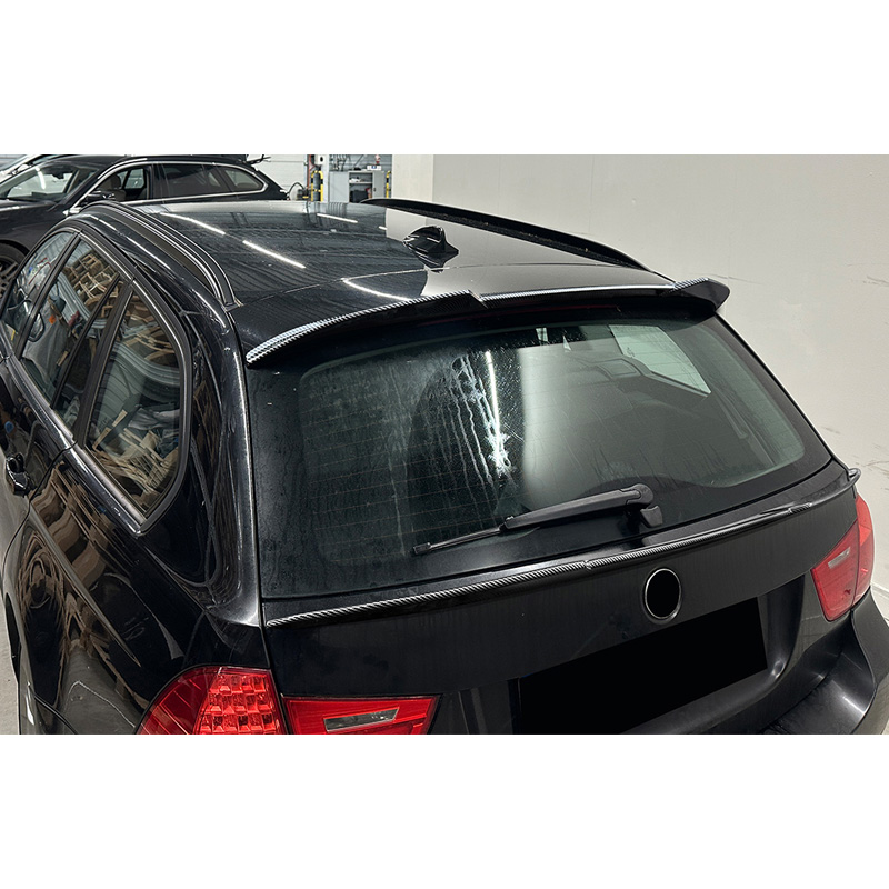 Becquet de toit (Spoiler Cap) sur mesure pour BMW Série-3 E91 Touring 2005-2012 (ABS Noir Luisant)