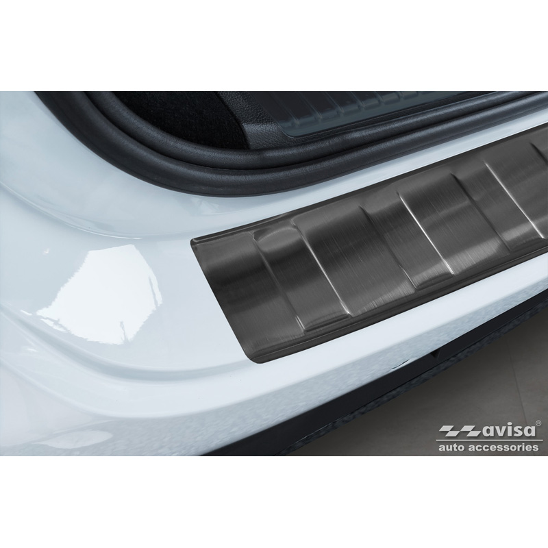 Protection de seuil arrière inox noir sur mesure pour Mercedes EQE SUV (X294) 2022- 'Ribs'