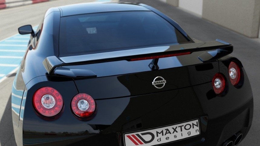 Spoiler uitbreiding Nissan GT-R Maxton Design glans zwart