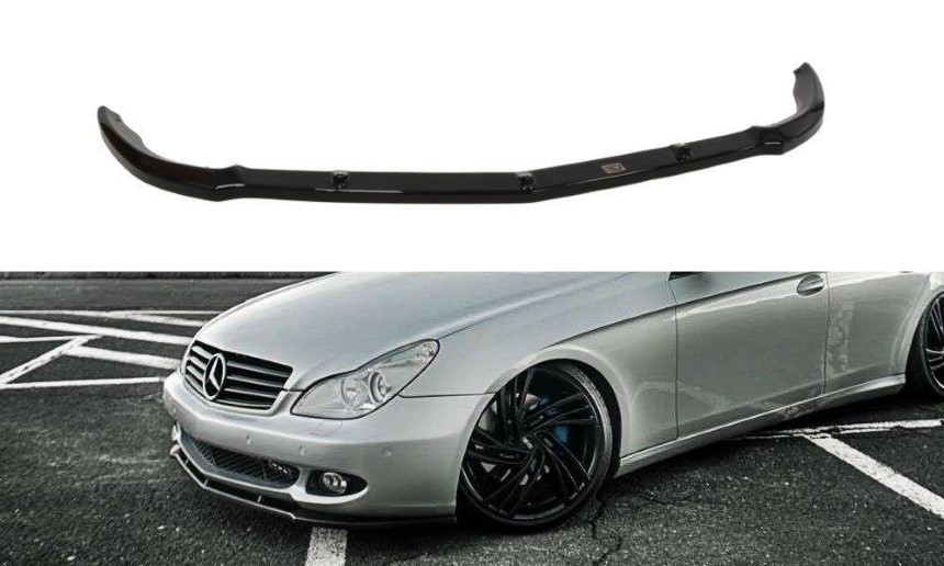 Voorspoiler Mercedes CLS W219 Maxton Design glans zwart