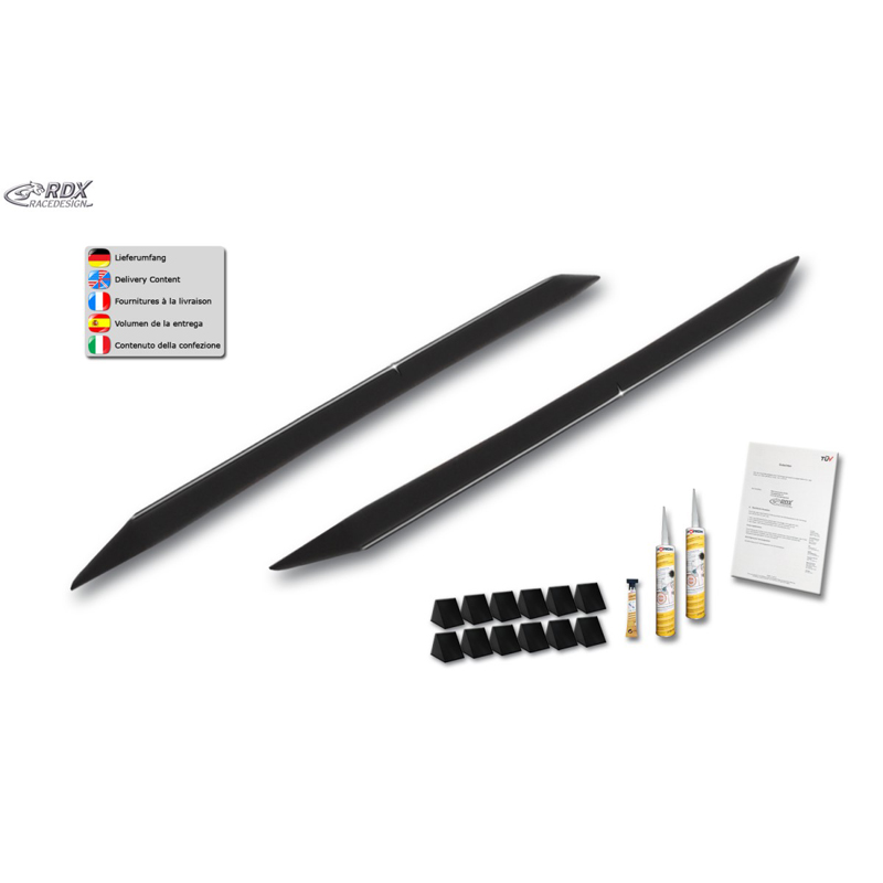 Jupes latérales 'Slim' sur mesure pour Audi A6 (4F) Sedan/Avant 2005-2011 (ABS noir luisant)