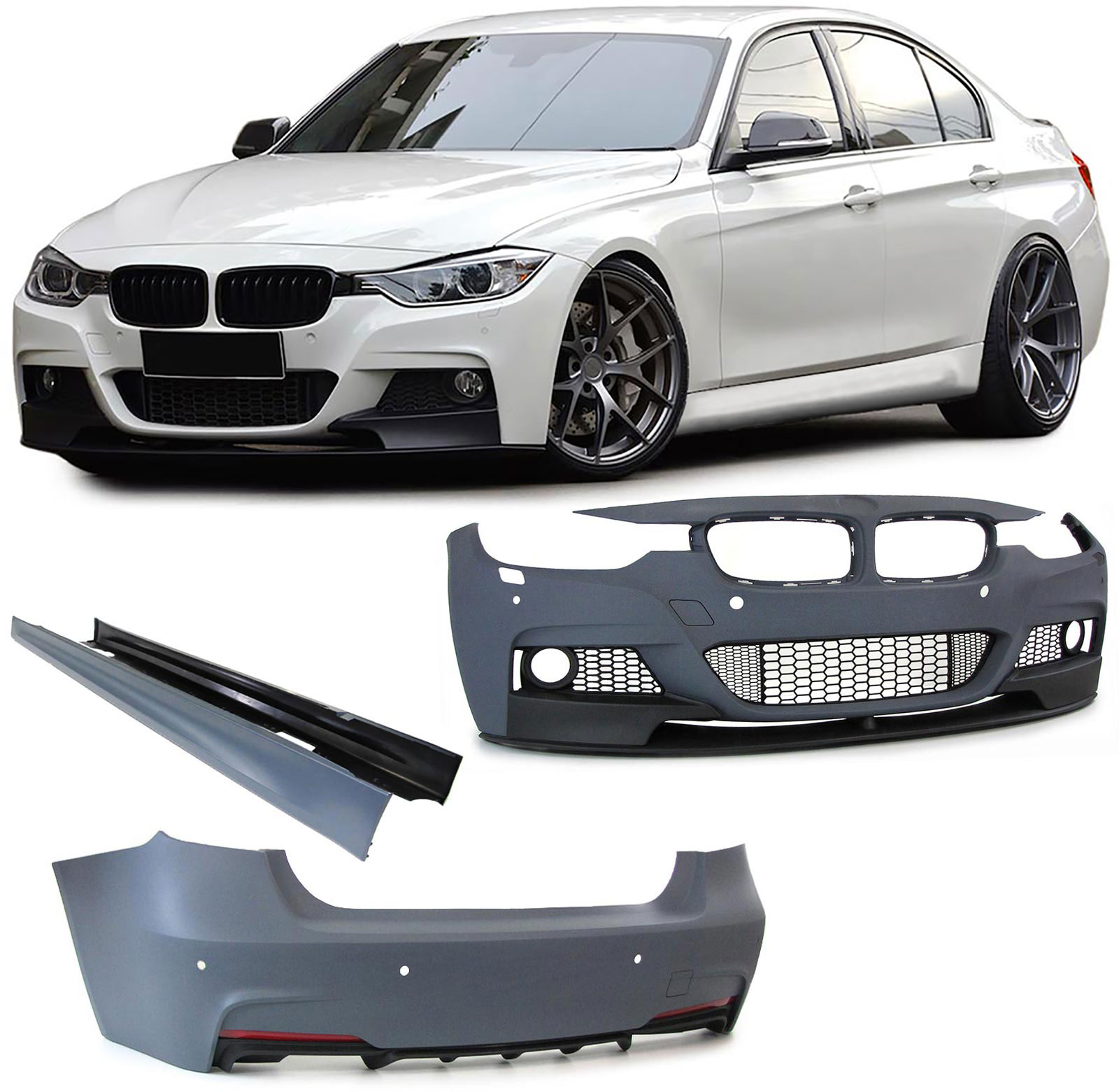 Grill Nieren BMW 3 Serie F30 Zwart mat