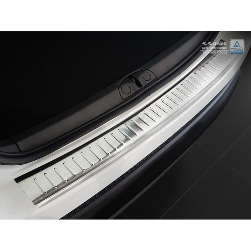 Protection de seuil arrière inox sur mesure pour Fiat 500X 2015-2018 'Ribs'
