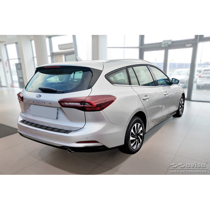 Protection de seuil arrière inox noir sur mesure pour Ford Focus IV Wagon incl. ST-Line 2018- 'STRONG EDITION'