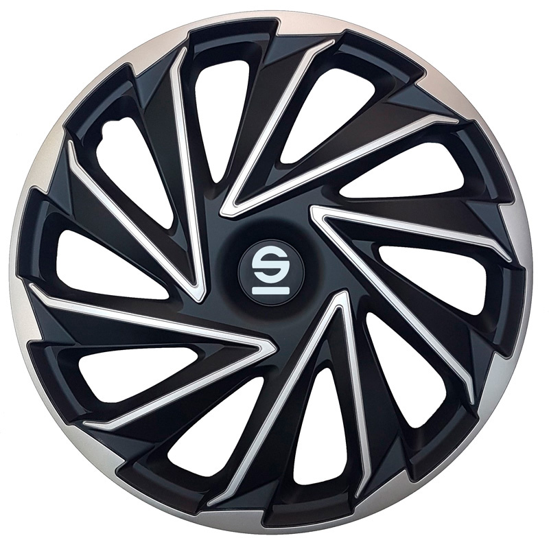 Sparco Enjoliveurs Varese - 16-pouces - Argent/Noir - Set de 4 pièces