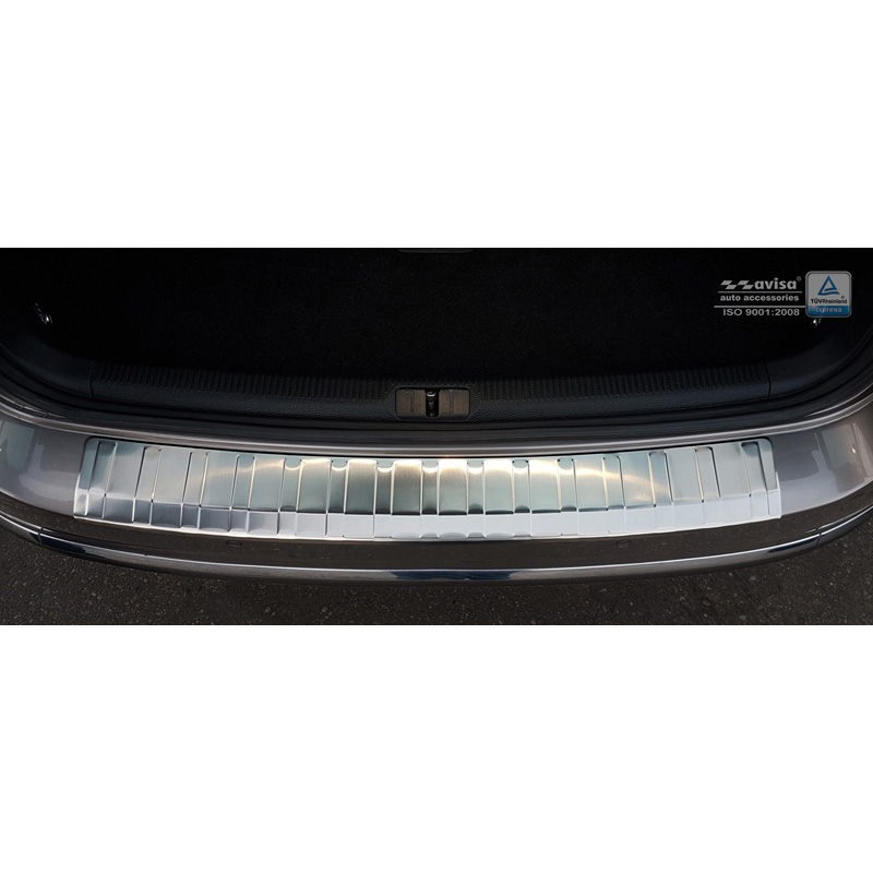 Protection de seuil arrière inox sur mesure pour Volkswagen Passat B7 Variant 2010-2014 'Ribs'