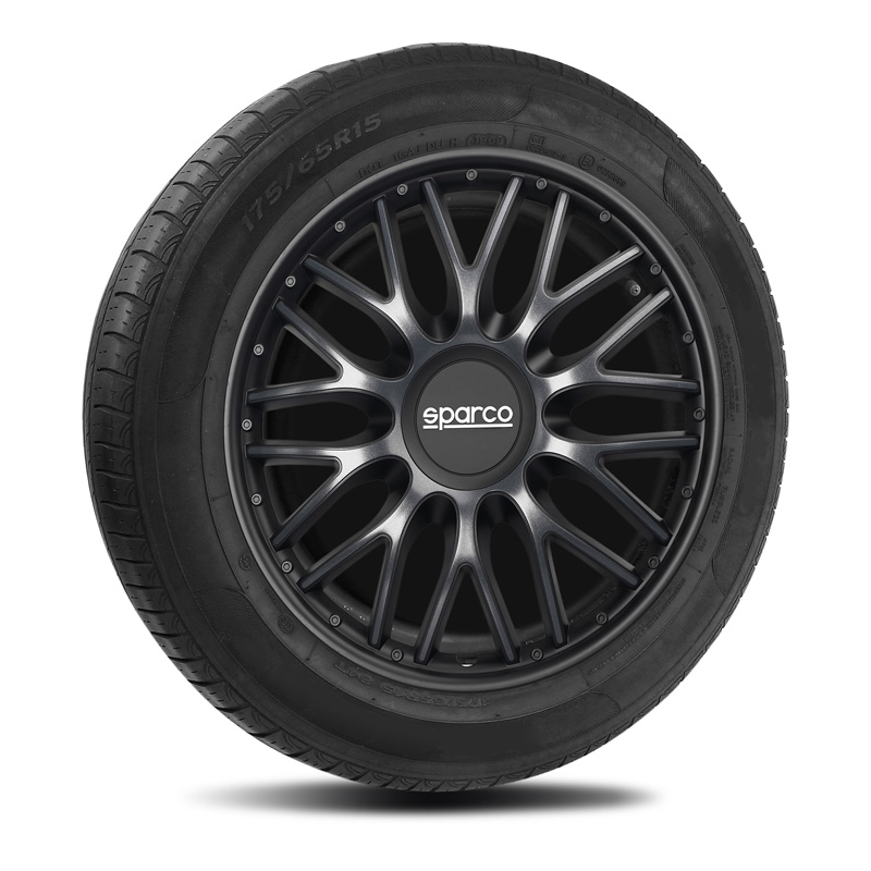Sparco Enjoliveurs Roma - 13-pouces - Gris/Noir - Set de 4 pièces