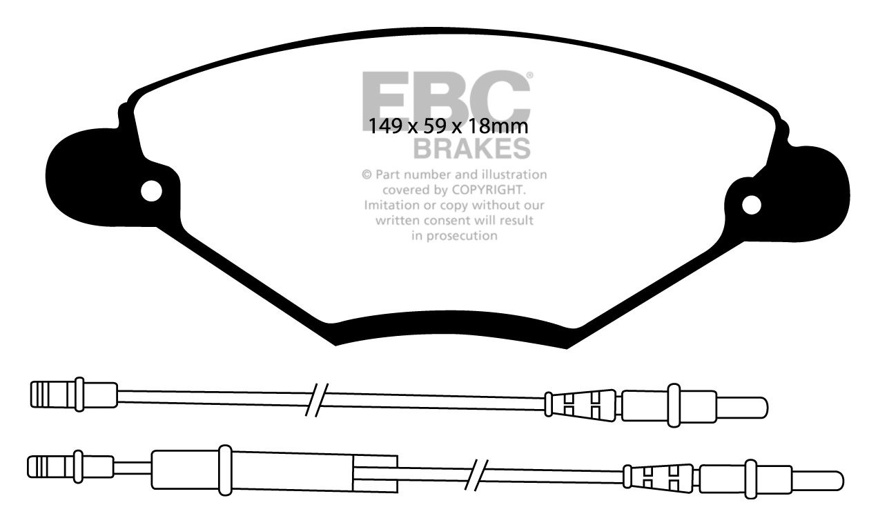 EBC Brakes CITROEN C5 2.0 TD 2001-2004 Remblokken voorzijde gree