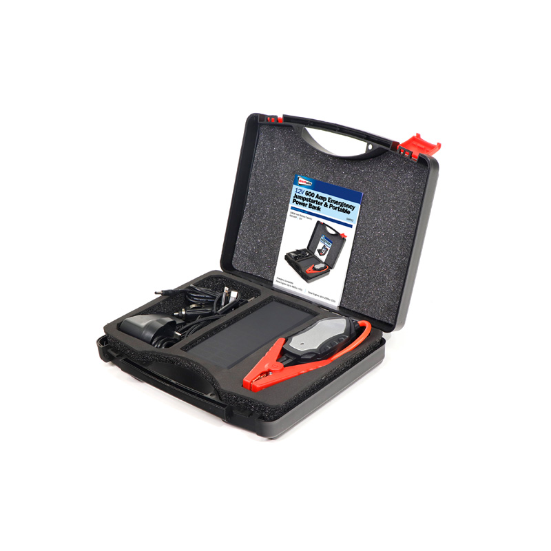 Démarreur d'urgence 600A et batterie externe portable + LED
