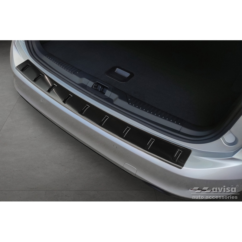 Protection de seuil arrière inox noir sur mesure pour Ford Focus IV Wagon incl. ST-Line 2018- 'STRONG EDITION'