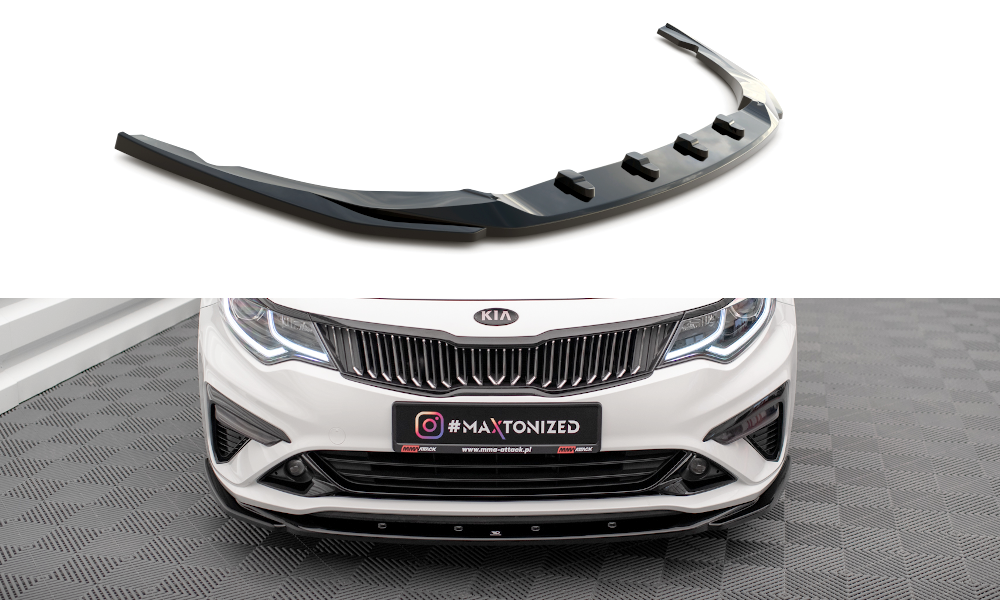 Voorspoiler V.2 Kia Optima Facelift 2018 - 2020 Maxton Glans Zwart