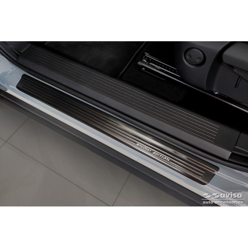 Seuils de portes inox noir sur mesure pour Nissan Qashqai III 2021- - 'Special Edition' - 4-pièces