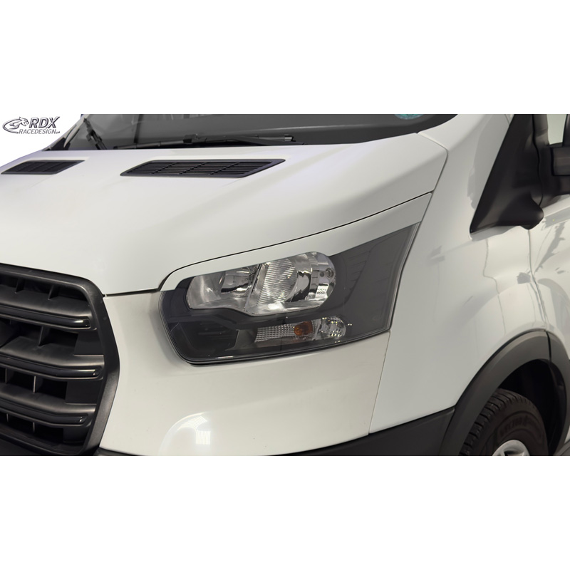 RDX Racedesign Spoilers de phares sur mesure pour Ford Transit (Phares au xénon et halogènes noirs) 2014- (ABS)