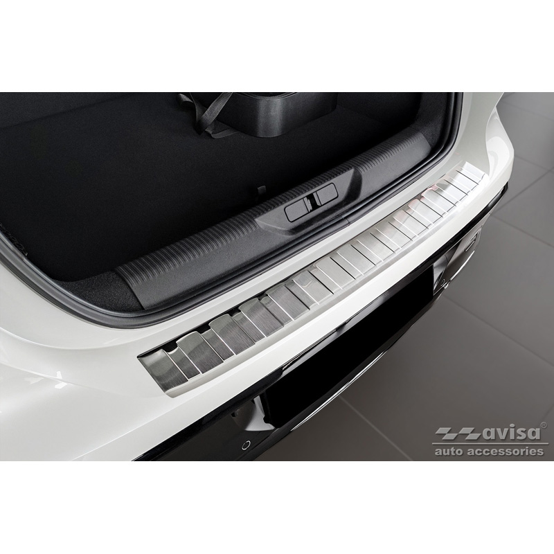 Protection de seuil arrière inox sur mesure pour Peugeot 308 III HB & SW 2021- 'Ribs'