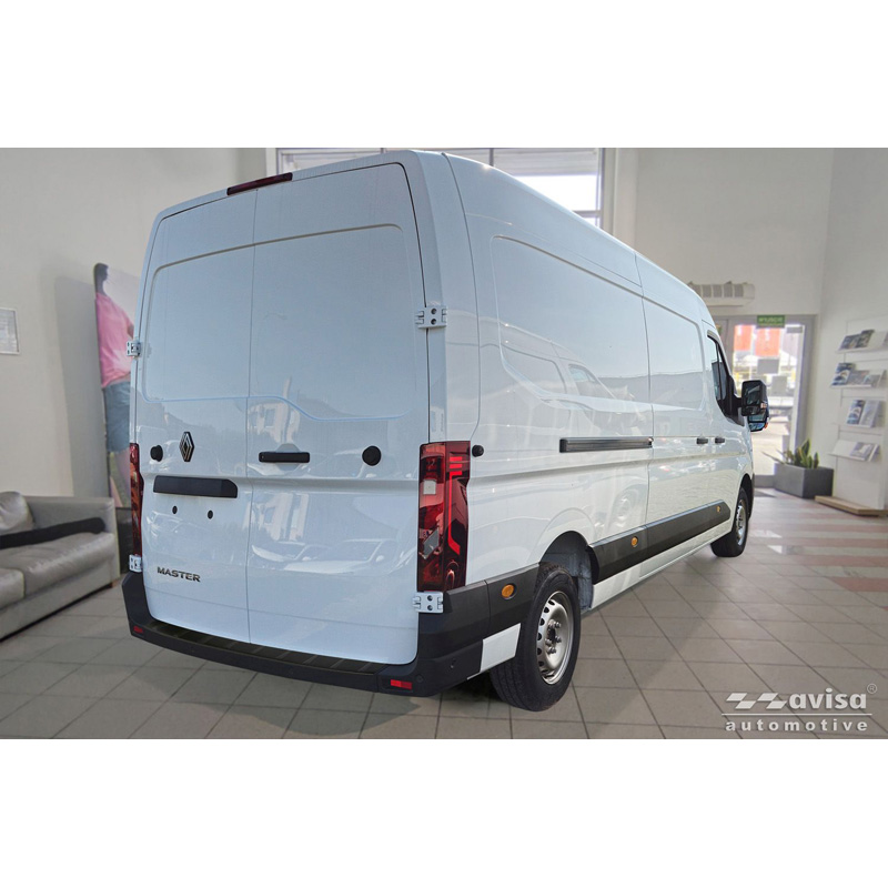 Avisa Protection de seuil arrière inox noir mat sur mesure pour Renault Master IV 2024- 'Ribs'