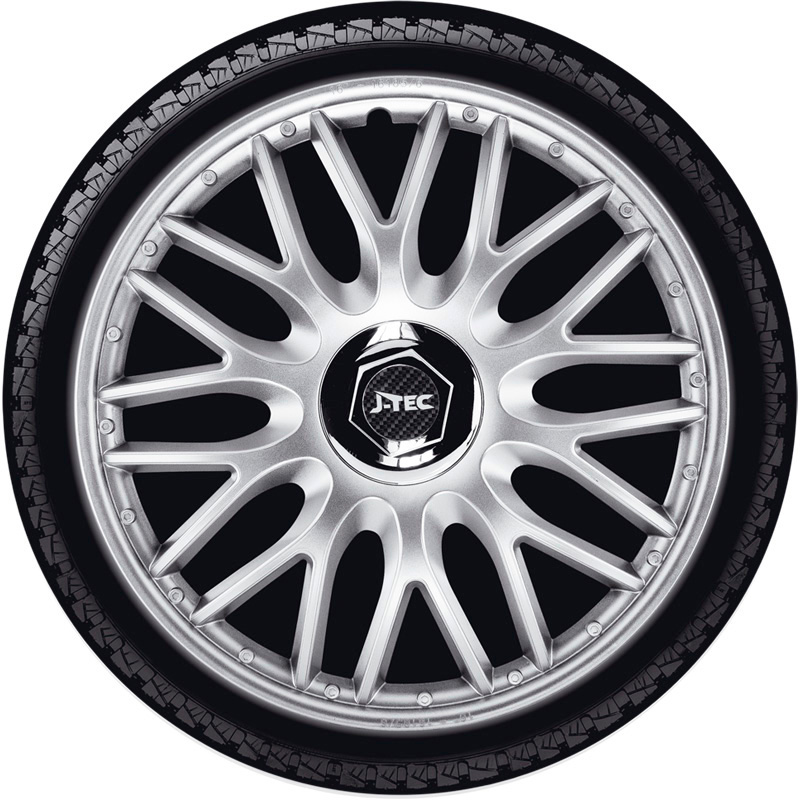 Jeu d'enjoliveurs J-Tec Orden R 14-inch argent + anneau chromé